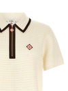 Casablanca Waffle Stitch Knit Polo Shirt