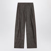 Brunello Cucinelli Wide brown trousers in cotton blend