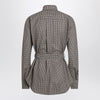 Brunello Cucinelli Check-pattern shirt with belt and Shiny Collar Detail