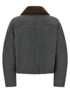 Brunello Cucinelli Shearling Collar Cropped Jacket