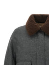 Brunello Cucinelli Shearling Collar Cropped Jacket