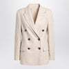 Brunello Cucinelli Beige double-breasted jacket in wool and cashmere
