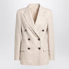Brunello Cucinelli Beige double-breasted jacket in wool and cashmere