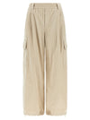 Brunello Cucinelli Beige Baggy Cargo Pants