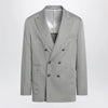 Brunello Cucinelli Double-breasted silk blazer in khaki
