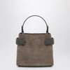 Brunello Cucinelli Top-Handle Essence small brown bag with Precious Bands