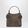 Brunello Cucinelli Top-Handle Essence small brown bag with Precious Bands
