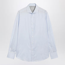  Brunello Cucinelli Light blue cotton shirt