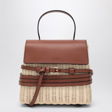  Moschino Tie Mie Bag in raffia and leather