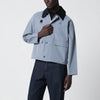 Barbour Light blue washed Spey jacket in cotton blend