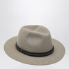 Brunello Cucinelli Taupe felt fedora with leather band