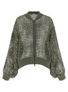 Brunello Cucinelli Dazzling Net Embroidery Cardigan