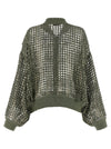 Brunello Cucinelli Dazzling Net Embroidery Cardigan