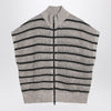 Brunello Cucinelli Striped mesh cardigan in linen blend