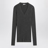 Brunello Cucinelli Dark grey ribbed wool sweater