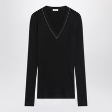  Brunello Cucinelli Blue ribbed wool sweater