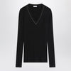 Brunello Cucinelli Blue ribbed wool sweater