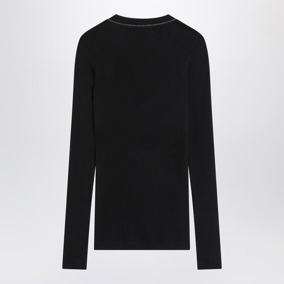 Brunello Cucinelli Blue ribbed wool sweater