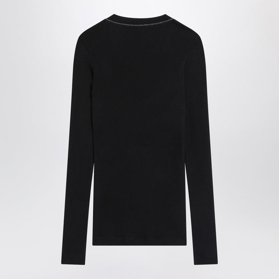 Brunello Cucinelli Blue ribbed wool sweater