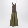 The Frankie Shop Iliya maxi dress in olive green viscose and cotton
