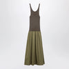 The Frankie Shop Iliya maxi dress in olive green viscose and cotton