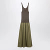 The Frankie Shop Iliya maxi dress in olive green viscose and cotton
