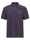 Brunello Cucinelli Purple Logo Embroidery Polo Shirt