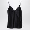 Max Mara Pianoforte Black sleeveless silk top