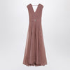 Brunello Cucinelli Pink Crispy silk dress with belt