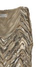 Brunello Cucinelli Dazzling Chevron Embroidery Top