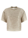 Brunello Cucinelli Dazzling Cascade Embroidery T-shirt