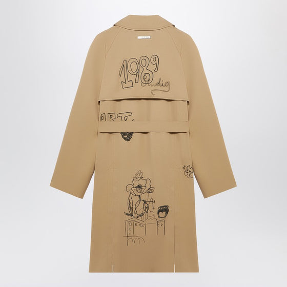 1989 STUDIO Embroidered Trench Scribble
