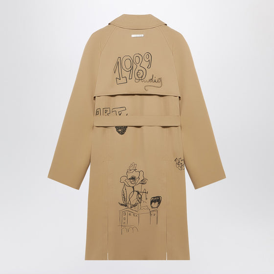 1989 STUDIO Embroidered Trench Scribble