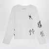1989 STUDIO Embroidery crop knit round neck white