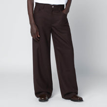  Séfr Jiro mud-colored trousers in wool blend twill