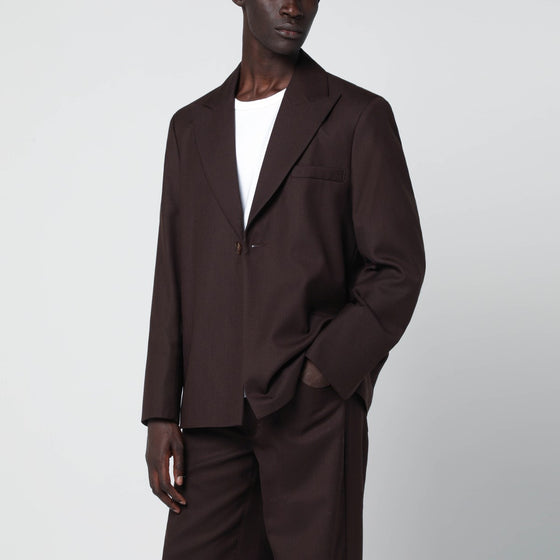 Séfr Seydou mud-colored jacket in wool blend twill