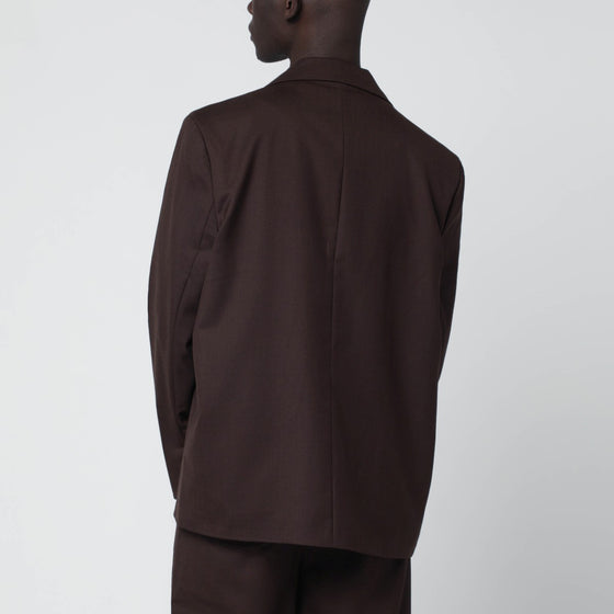 Séfr Seydou mud-colored jacket in wool blend twill