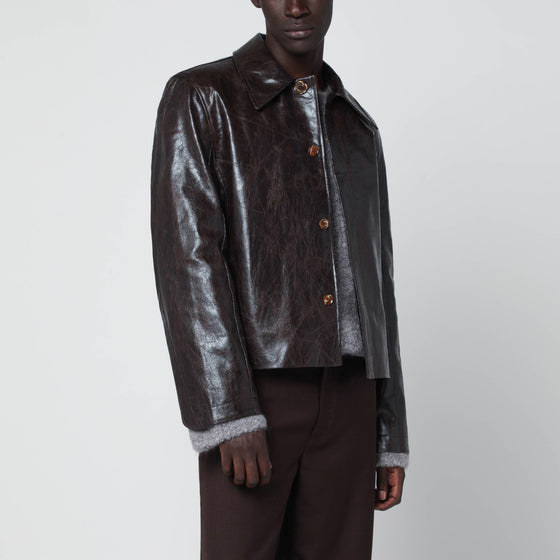 Séfr Keane brown jacket in coated polyester