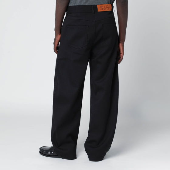 Séfr Oktai black trousers in wool blend