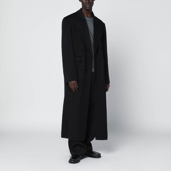 Séfr Tetsu black coat in wool and cashmere