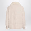 Brunello Cucinelli Light gray jacket with fur collar