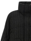 Brunello Cucinelli Micro Sequin Pinstriped Crop Down Jacket