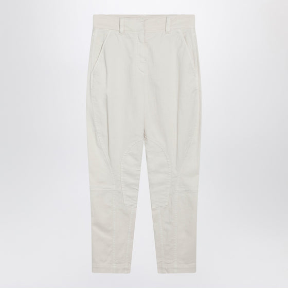 Brunello Cucinelli Chalk white Equestrian trousers