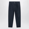 Brunello Cucinelli Slim-fit jeans with pleats in blue denim