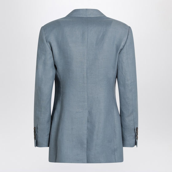 Brunello Cucinelli Avio-coloured linen blend jacket