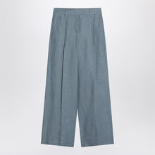  Brunello Cucinelli Wide avio-colored trousers in linen blend