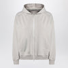 Brunello Cucinelli Beige cotton zip hoodie