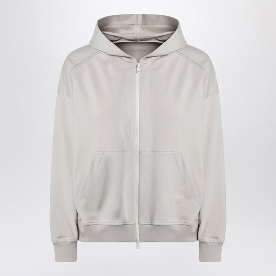 Brunello Cucinelli Beige cotton zip hoodie