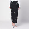 BERNADETTE Black Miriam Embroidered skirt in linen blend