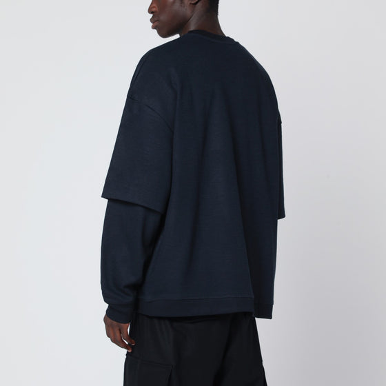 DARKPARK Navy blue Troy double-sleeve top